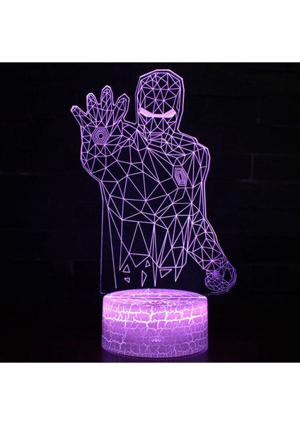 Marvel Iron Man 3D LED Gece Işığı 7 Renk Değiştirme USB(Yurt Dışından) modelleri