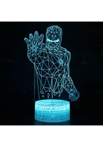 Marvel Iron Man 3D LED Gece Işığı 7 Renk Değiştirme USB(Yurt Dışından) fırsatları