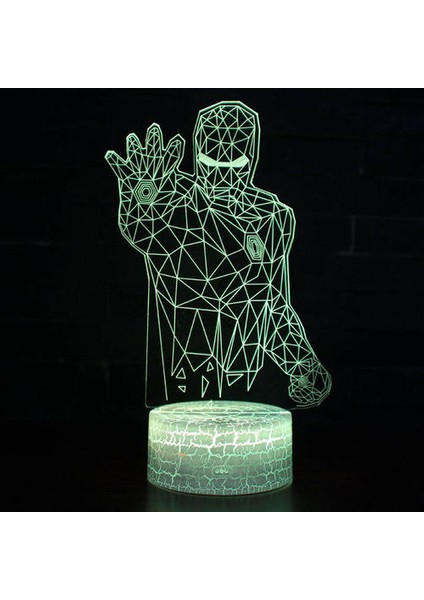Marvel Iron Man 3D LED Gece Işığı 7 Renk Değiştirme USB(Yurt Dışından) indirimleri