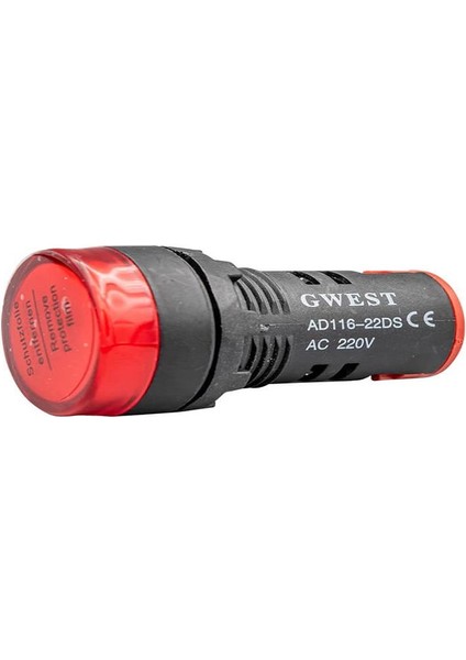 Gwest G6601 22MM Kırmızı 220V, Sinyal Lambası