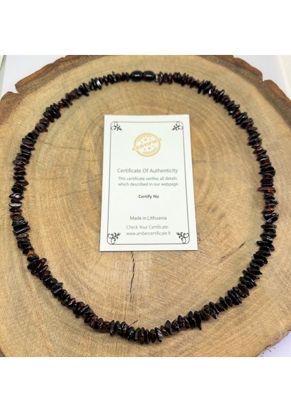 Damla Kehribar Yetişkin Vişne Renk Kolye 45 cm modelleri