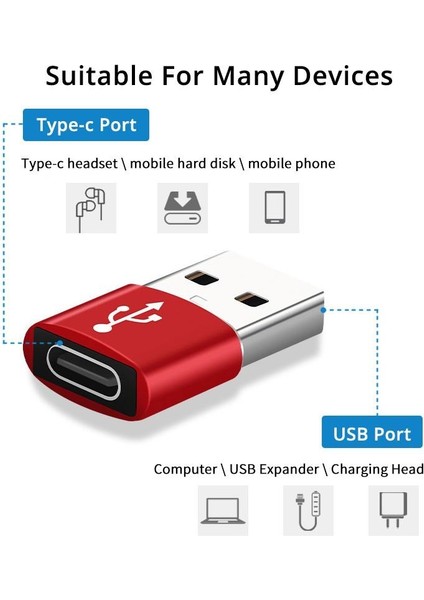 Erkek USB To Dişi Type-C Çevirici Data Otg Adaptör Dönüştürücü