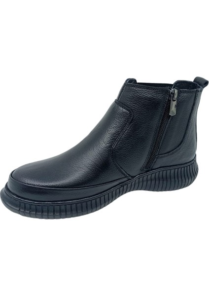 1850 Kadın Siyah Hakiki Deri Fermuarlı Bot modelleri