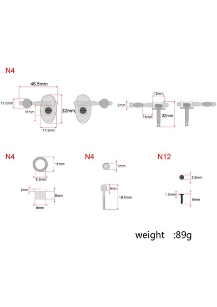 2R2L Ukulele Strıng Tunıng Peg Makinesi Kapakları 4 Dize Gitar Parçası (Yurt Dışından)