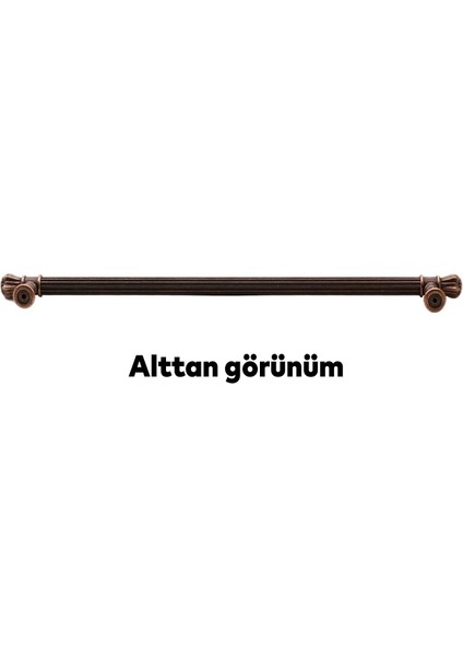 Akbatı Çekmece Dolap Kapak Kulpu Kulbu 288 mm Antik Bakır Metal Kulp
