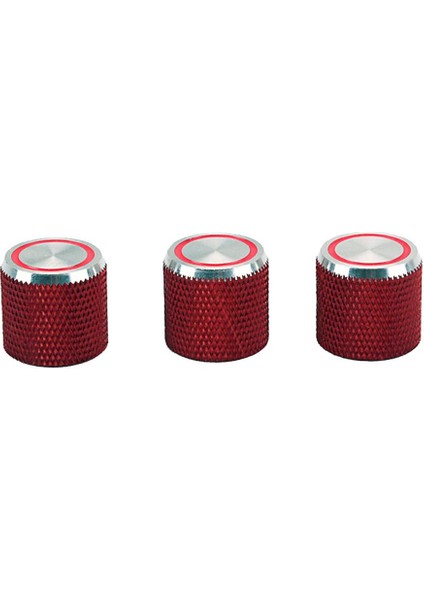 3 Adet Vidalı Düğmeler Hacim Kontrol Topları Gitarlar İçin Kırmızı (Yurt Dışından)