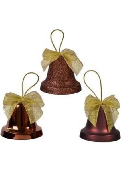 Yılbaşı Çam Ağacı Kırmızı Çan Şekilli Dekor Süs 5 cm 4 Adet