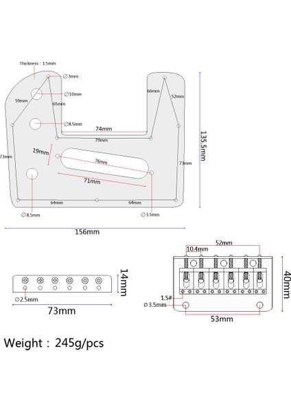 Gitar Köprüsü ile Chrome Electric Gitar Kontrol Plakası (Yurt Dışından)