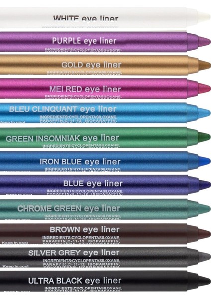 12 Renkli Neon Eyeliner Yağlı Göz Kalemi Seti fiyatları