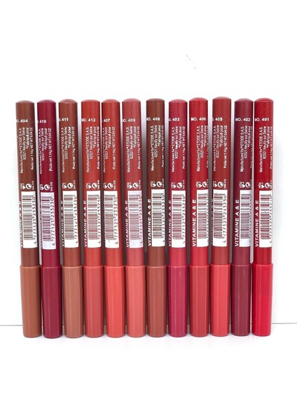 Dudak Kalemi Matte Color Lipstick Jumbo Kalın Kalem Ruj Waterproof 12 Li Set Kalın