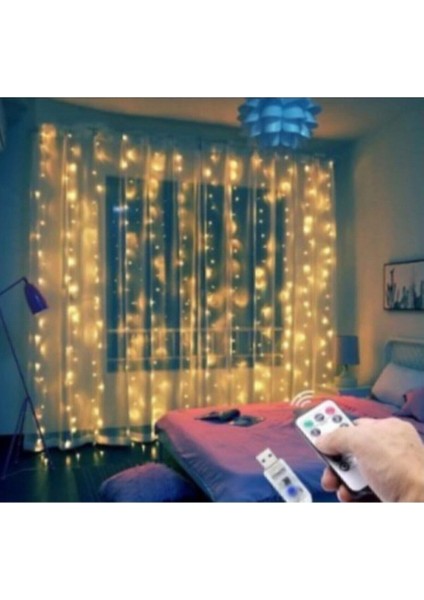 Perde LED 3 Metre Kumandalı 8 Ayrı Moda Sahip 3MX3M ( 3 mt x 3 mt ) Perde LED Peri LED USB fırsatları