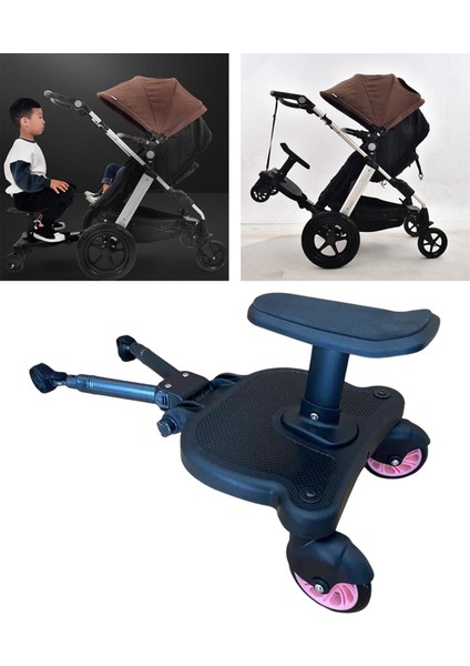 Pram Pedal Adaptörü, Çoğu Pembe Tekerlek Için 55 Lbs Ikiz Scooter'a Kadar Çocukları Tutar (Yurt Dışından)