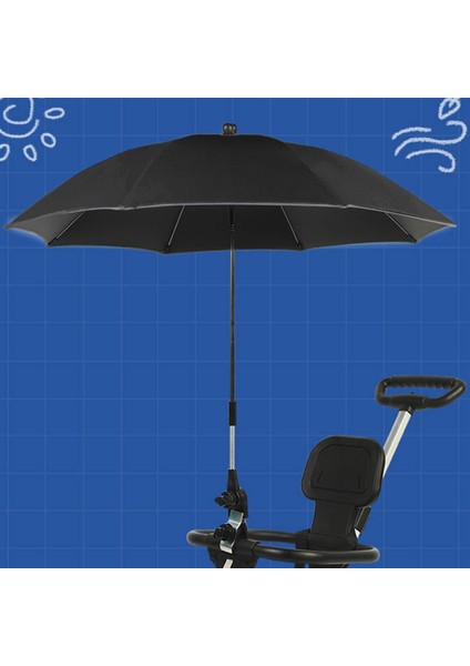Evrensel Parasol Güneş Kanopi Pram Puset Klipsi Büro Şemsiyesi Siyah (Yurt Dışından) fırsatları