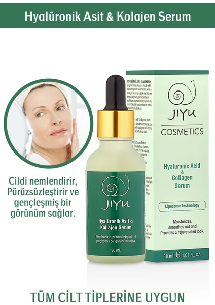 Jıyu Hyaluronic Acid (Hyalüronik Asit) & Collagen () Dolgunlaştırıcı Nemlendirici Cilt Serumu 30 ML.