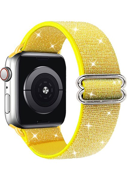 Apple Watch 38 mm / 40 mm / 41 mm Simli Esnek Hasır Örgü Kordon Kayış - KY44-1