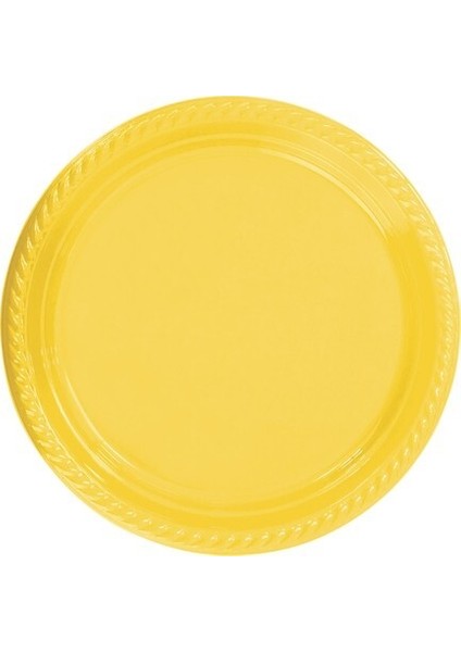 Sarı Renk Plastik Tabak 22CM 25LI