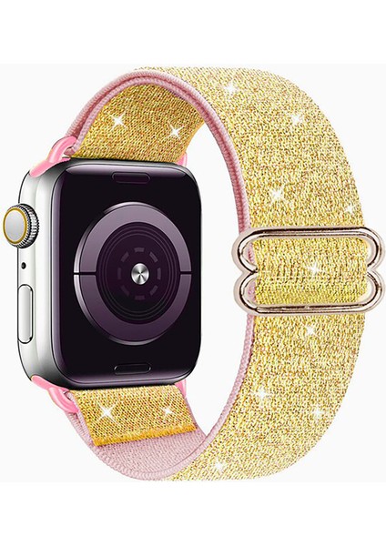 Apple Watch 38 mm / 40 mm / 41 mm Simli Esnek Hasır Örgü Kordon Kayış - KY44-1