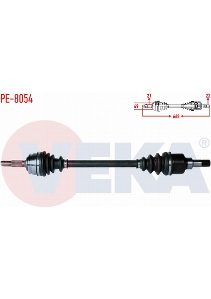 Peugeot 301 1.2 Vtı M-T Uzunluk 668MM 2012- Komple Aks Sol Ön 9803966280|9803966280|9816308980