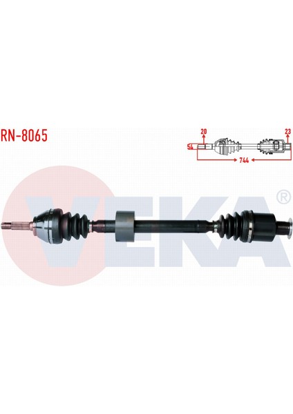 Dacıa Solenza 1.4i Uzunluk 744MM 2003- Komple Aks Sağ Ön 8201074124|6001543332|6001548120|8200388900