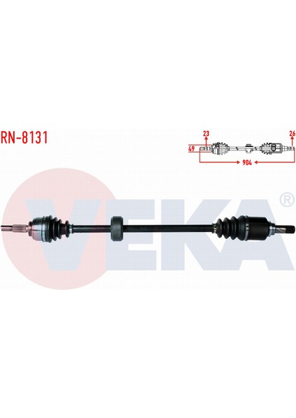 Renault Symbol Iıı (Jz0/1) 1.5 Dcı Uzunluk 904MM 2012- Komple Aks Sağ Ön 391002033R