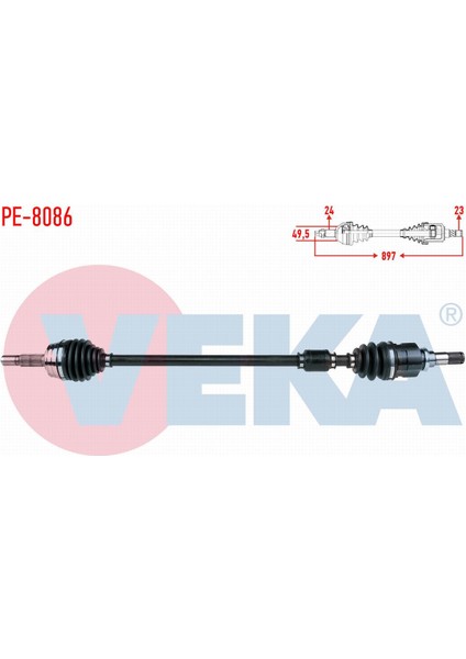 Peugeot 107 1.4 Hdı Uzunluk 897MM 2005- Komple Aks Sağ Ön 434100H020B