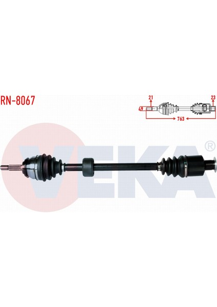 Dacıa Logan (Ls) 1.4 Uzunluk 763MM 2004-2012 Komple Aks Sağ Ön 8200985007