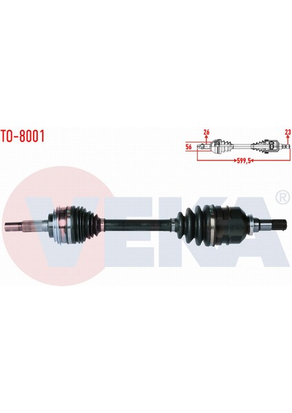 Toyota Corolla (_E10_) 1.6i Uzunluk 599,5MM 1992-1997 Komple Aks Sol Ön 4342020112