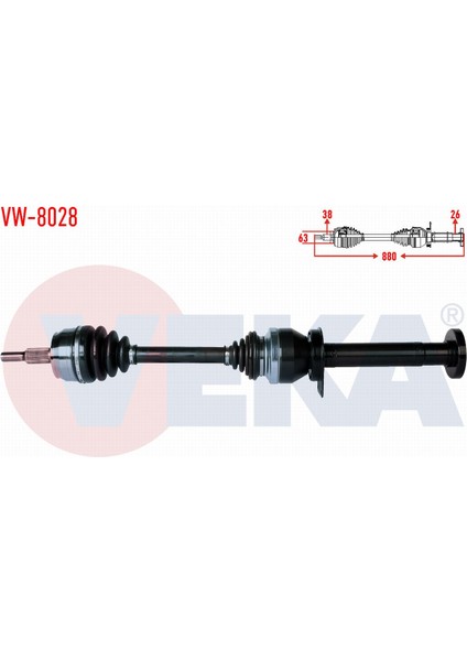 Volkswagen Transporter Vı 2.0 Tdı 140 Hp Uzunluk 880MM 2011- Komple Aks Sağ Ön 7E0407272T