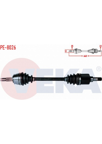 Peugeot Bıpper (Aa) 1.4 Hdı Uzunluk 648MM 2008- Komple Aks Sol Ön 3272.SN