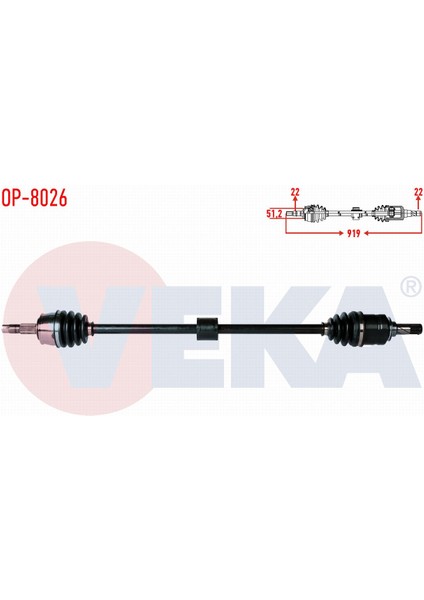 Opel Corsa D 1.2 M-T Uzunluk 919MM 2006-2014 Komple Aks Sağ Ön 26119529