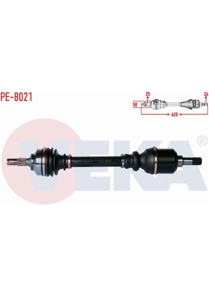 Peugeot Partner Tepee 1.6 Hdı Uzunluk 625MM 2008- Komple Aks Sol Ön 9812781180