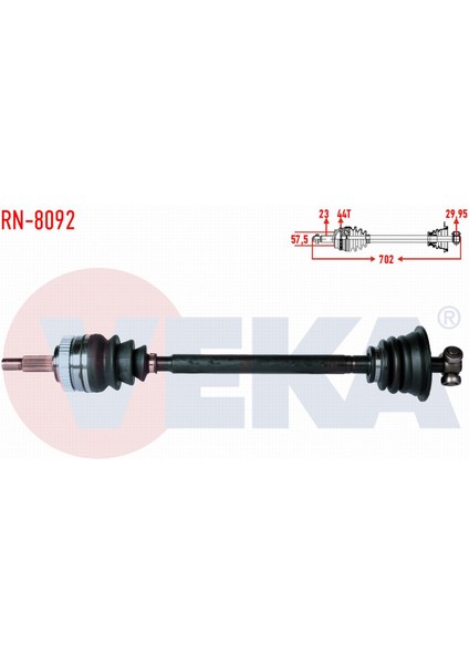 Renault Laguna I (B56,556) 1.8i Abslı 44 Dıs Uzunluk 702MM 1993-2001 Komple Aks Sol Ön 7701352133