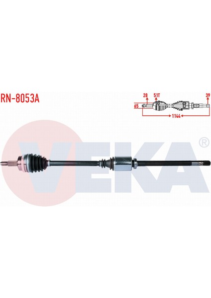 Renault Master Iı (Fd) 2.5 Dcı Abslı 51 Dıs Uzunluk 1144MM 1998-2010 Komple Aks Sağ Ön 8200499895