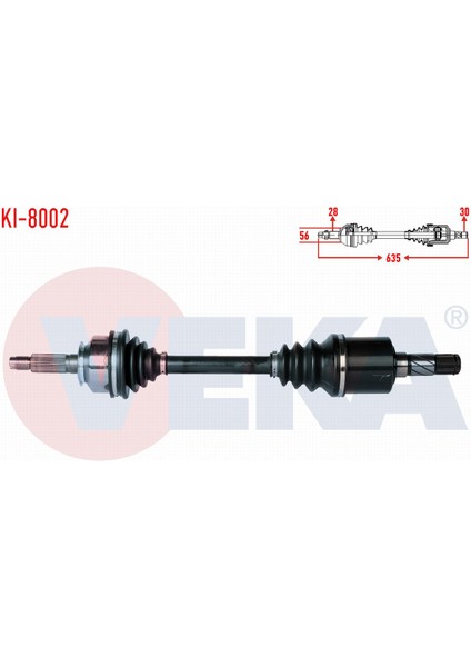 Kıa Sorento I (Jc) 2.5 Crdı A-T Uzunluk 635MM 2002-2009 Komple Aks Sol Ön 49501-3E010