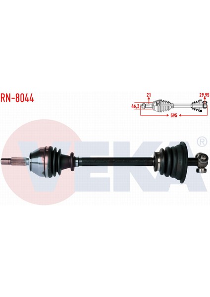 Renault Express (F40,G40) 1.9 D Uzunluk 595 mm 1985-1998 Komple Aks Sol Ön 7701351290