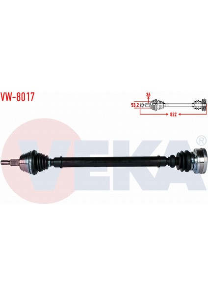 Volkswagen Golf Iv (1j1) 1.9 Tdı Uzunluk 822MM 1997-2005 Komple Aks Sağ Ön 1J0407272JK