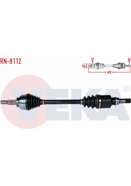 Renault Laguna Iıı (Bt0/1) 1.5 Dcı 5 Vıtes M-T Sanzıman Uzunluk 692MM 07- Komple Aks Sol Ön 80565217