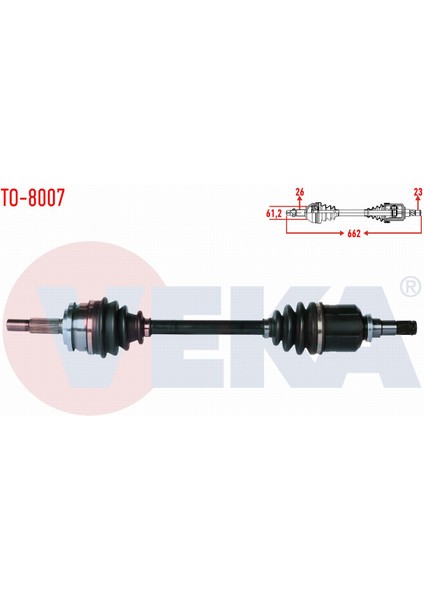 Toyota Corolla (E15_) 1.6 Vvt-I Uzunluk 662MM 2007-2012 Komple Aks Sol Ön 43420-02611