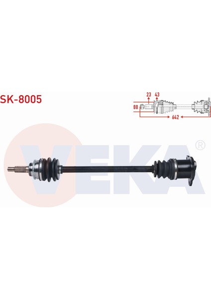 Suzukı Swıft Iıı (Mz,ez) 1.3i 4x4 Abslı 43 Dıs Uzunluk 642 2005-2010 Komple Aks Sol Arka 4410663J00