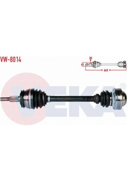 Volkswagen Transporter V (7ha,7hh,7ea,7eh) 1.9 Tdı Uzunluk 645MM 03-11 Komple Aks Sol Ön 7H0407271T