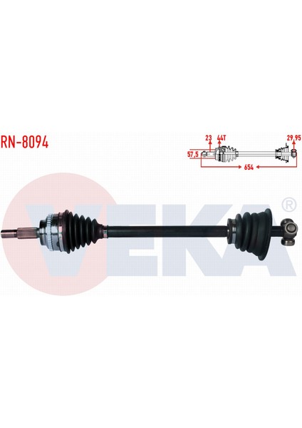 Renault Megane I (Ba0/1) 1.9 Dt Abslı 44 Dıs Uzunluk 654MM 1996-2003 Komple Aks Sol Ön 77 00 111 920