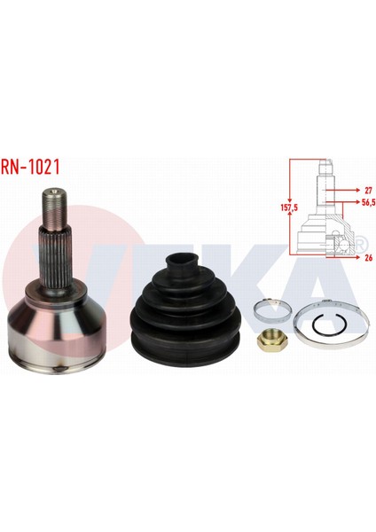 Renault Trafıc Iı (Fl) 1.9 Dcı 27X26X56,5 Uzunluk 157,5 mm 01-14 Aks Kafası Sol-Sağ Ön Dış 80179212