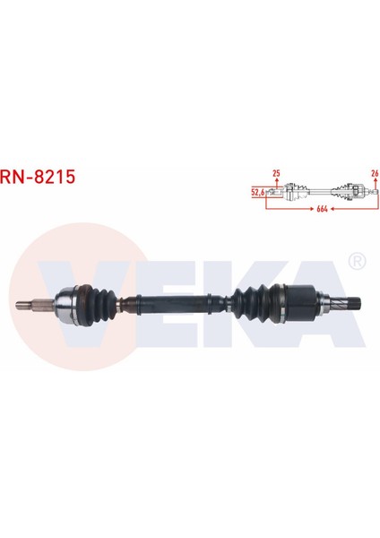 Renault Scenıc Iı 1.6i 16V - 1.5 Dcı M-T 2003-2009 Komple Aks Sol Ön Uzunluk 664MM 8200310122