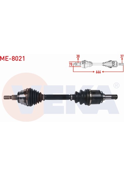 Mercedes GL-SERISI(X164)320 CDI-350 Cdı 7 A-T 2006-2012 Komple Aks Sol Ön Uzunluk 666MM A1643302001