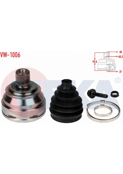 Volkswagen Transporter Aks Kafası Sol-Sağ Ön Dış 701498340BX