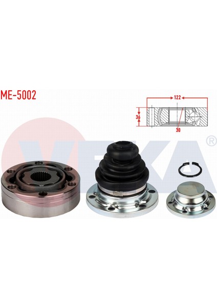 Mercedes Vıto (638) 108 Cdı 1997-2003 Aks Kafası Sol-Sağ Ön Iç 30X36X122 7L6498103