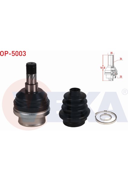 Opel Vectra B 1.8i 16V 34X25X35 Uzunluk 142,2MM 1995-2003 Aks Kafası Sol-Sağ Ön Iç 1603237