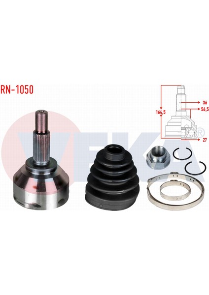 Renault Trafıc Iı (Fl) 2.0 Dcı 27X36X56,50 Uzunluk 164,50MM 01-14 Aks Kafası Sol-Sağ Ön Dış 80452273