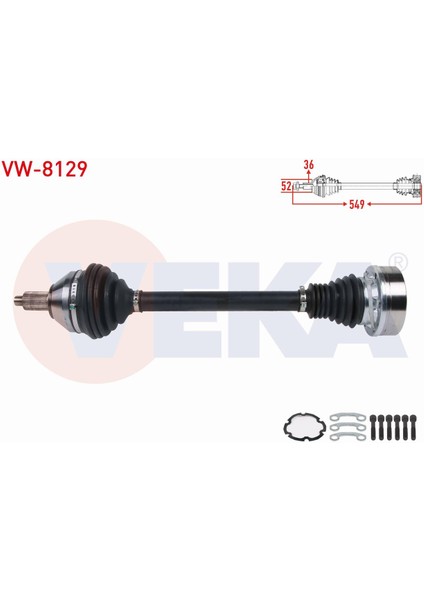 Volkswagen Polo (6r) 1.4 Tdı M-T 2014- Komple Aks Sol Ön Uzunluk 549MM 6C0407271EX