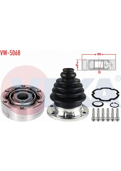 Volkswagen Golf Iıı (1h1) 1.9 D 1991-1999 Aks Kafası Sağ Ön Iç 33X34X100 535498104